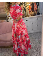 Madison | Women’s Floral Dress With V-Neckline And Flutter Sleeves