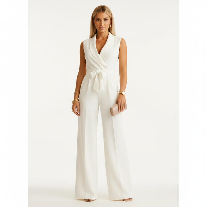 Madison | Women's Jumpsuit With Sleeveless Design And Waist Tie Detail | Elegant