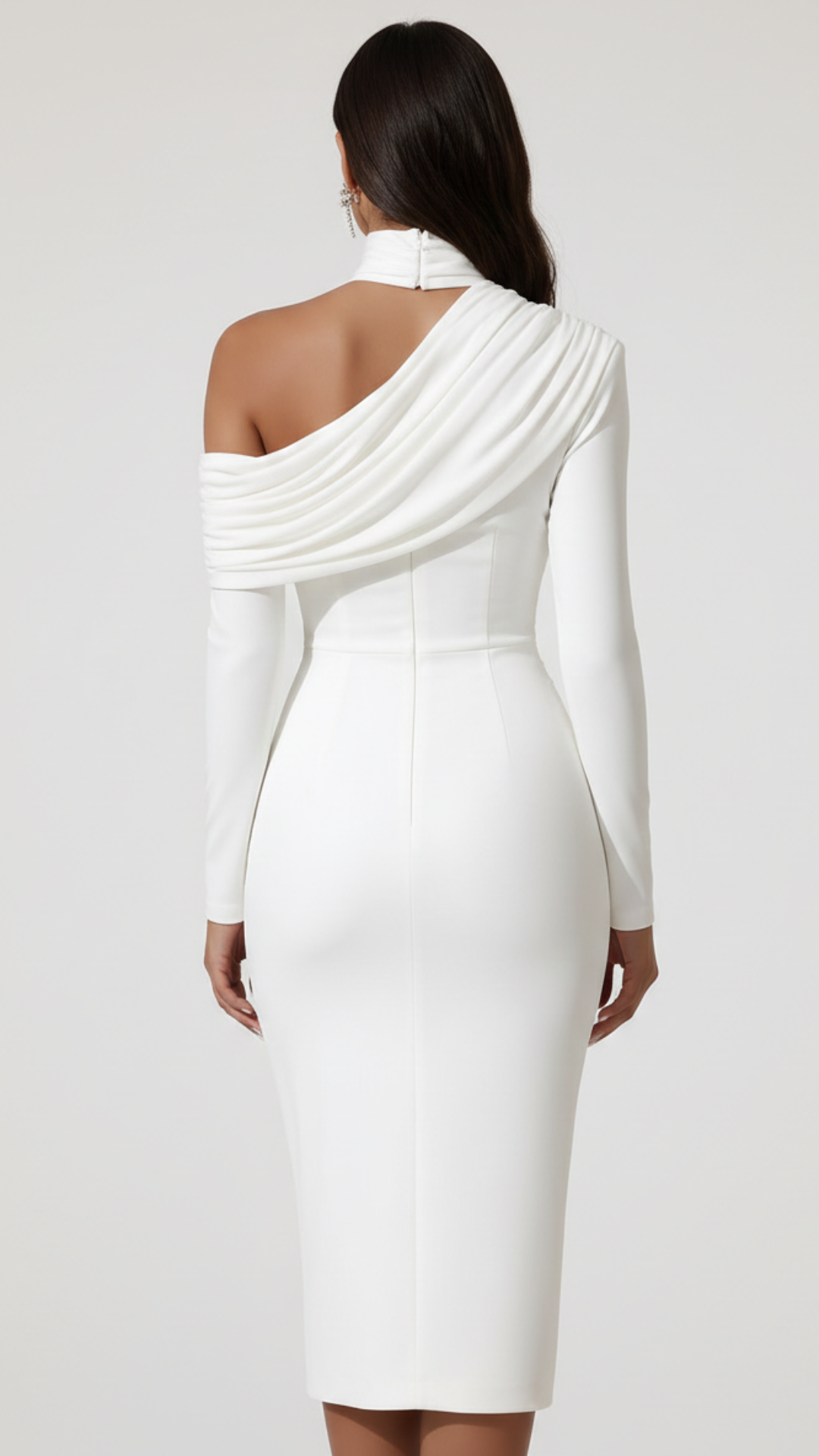Madison | Women’s Long Sleeve Dress One-Shoulder With Asymmetric Neckline