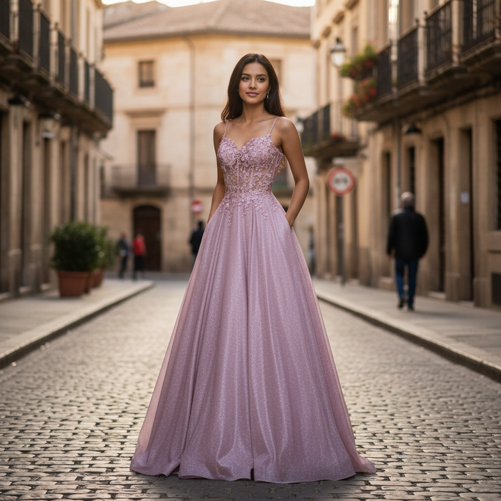 Madison | Women's Wedding Guest Maxi Dress With Sweetheart Neckline And Pleated Skirt | Elegant