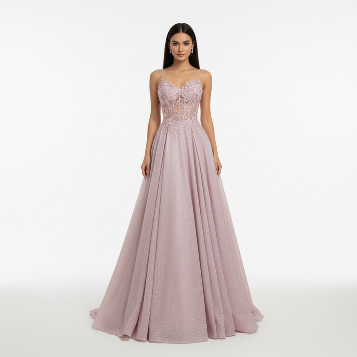 Madison | Women's Wedding Guest Maxi Dress With Sweetheart Neckline And Pleated Skirt | Elegant