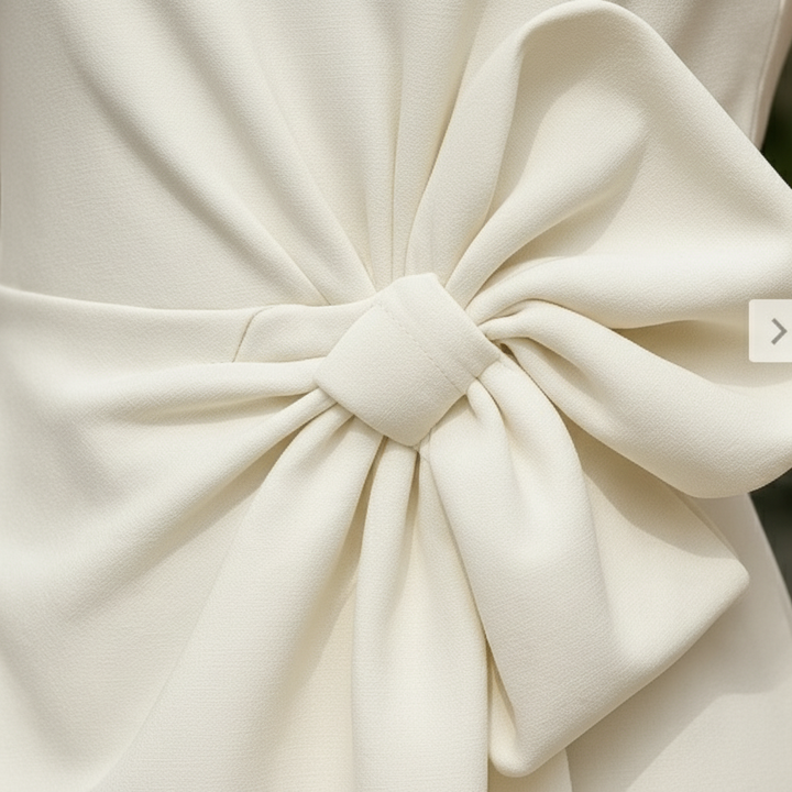 Madison | Women's White Mini Dress With Sleeveless Design And Bow Detail | Elegant