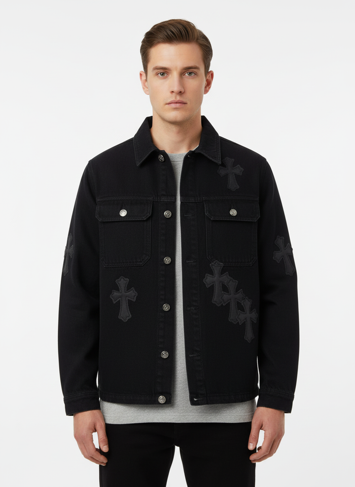 Mason | Men's Leather Jacket With Button Closure And Chest Pockets | Streetwear