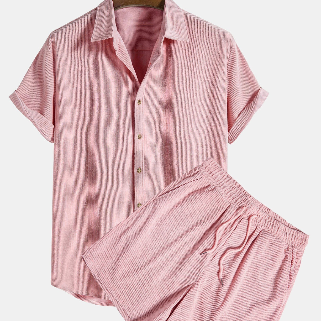 Mason | Men’s Short Set With Button-Front Shirt And Drawstring Shorts