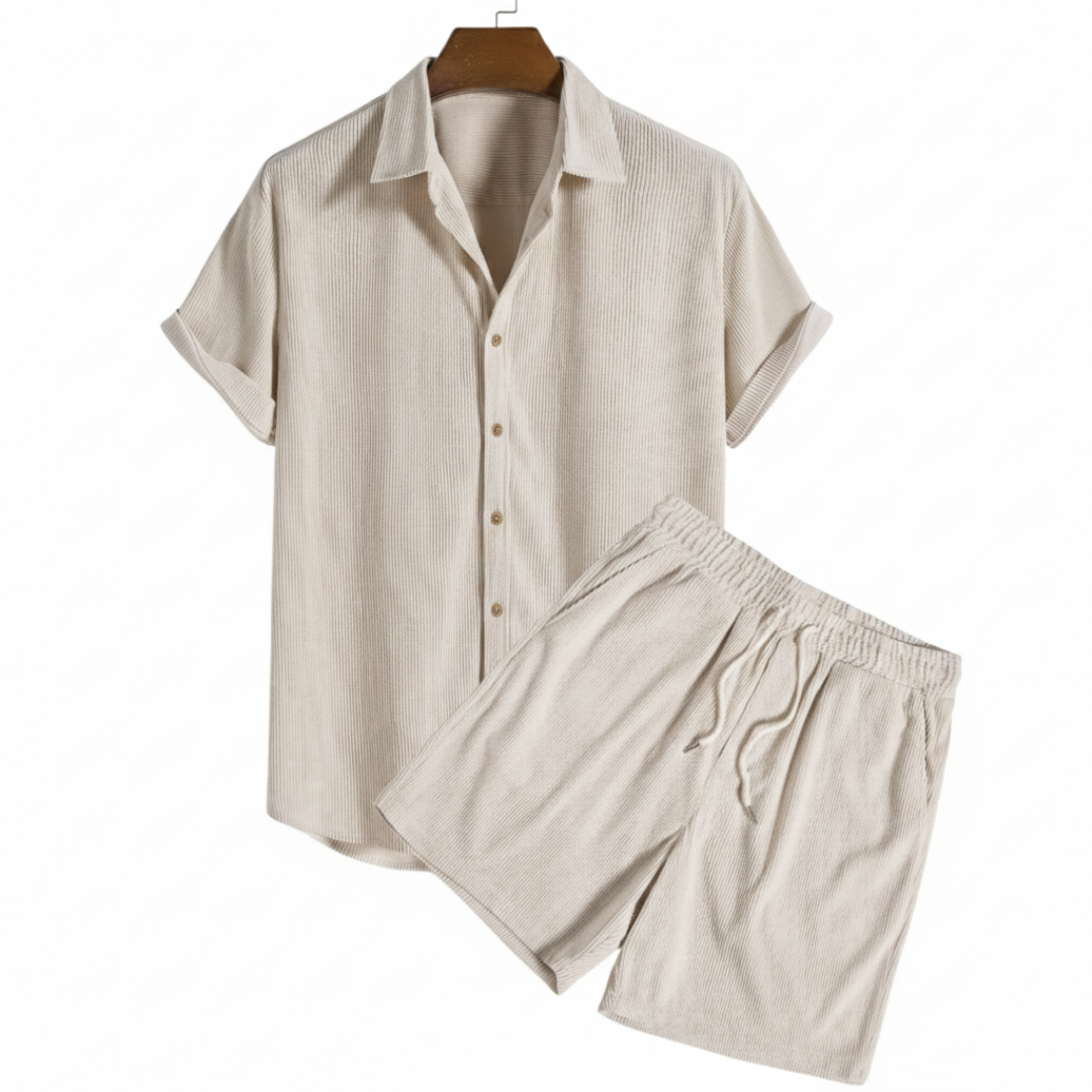 Mason | Men’s Short Set With Button-Front Shirt And Drawstring Shorts