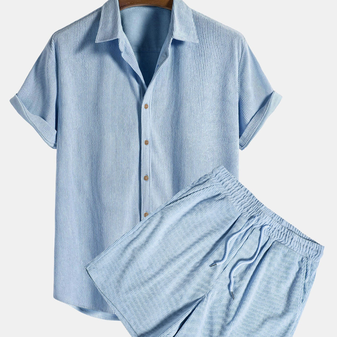 Mason | Men’s Short Set With Button-Front Shirt And Drawstring Shorts