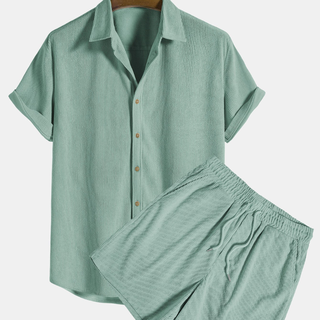 Mason | Men’s Short Set With Button-Front Shirt And Drawstring Shorts