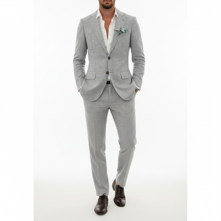 Mason | Men's Two Piece Suit With Notch Lapel And Button Closure | Classic