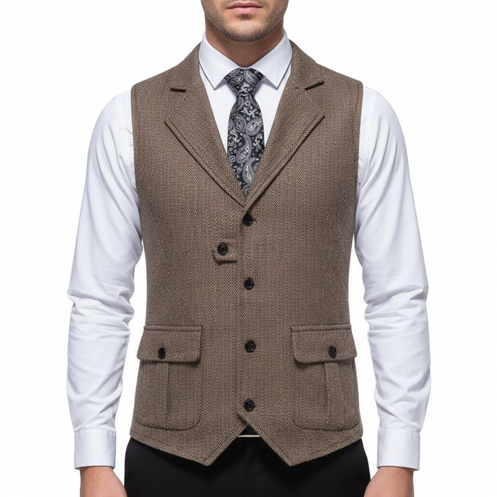 Mason | Men's Wedding Dress Vest With Notch Lapel And Button Closure | Formal