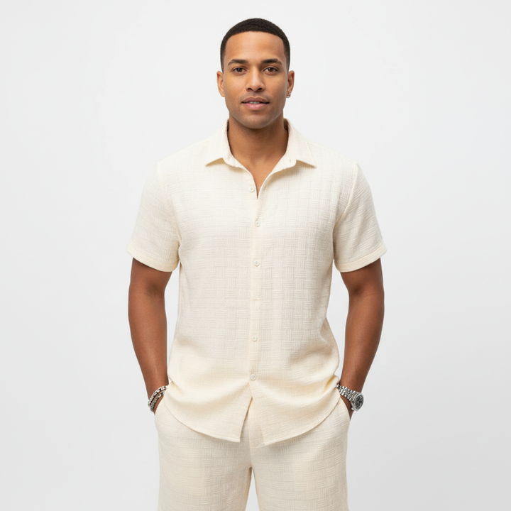 Noah | Men's 2-Piece Set With Short Sleeve Shirt And Matching Shorts | Summer