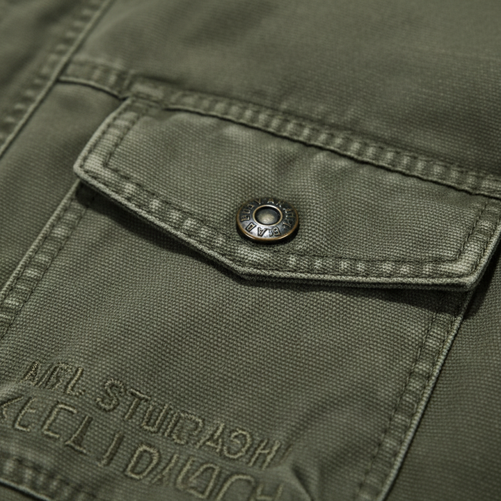 Noah | Men's Denim Jacket With High Neck And Utility Pockets | Casual