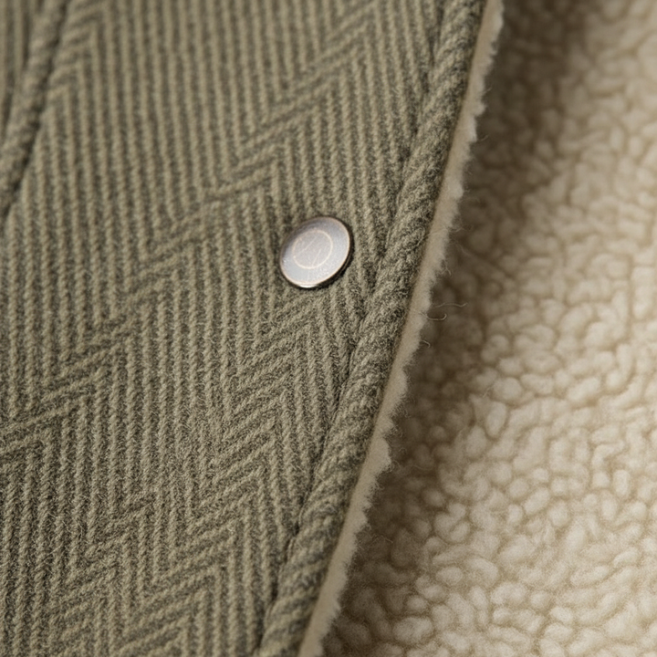 Noah | Men's Sherpa Jacket With Button Front And Chest Pockets | Casual