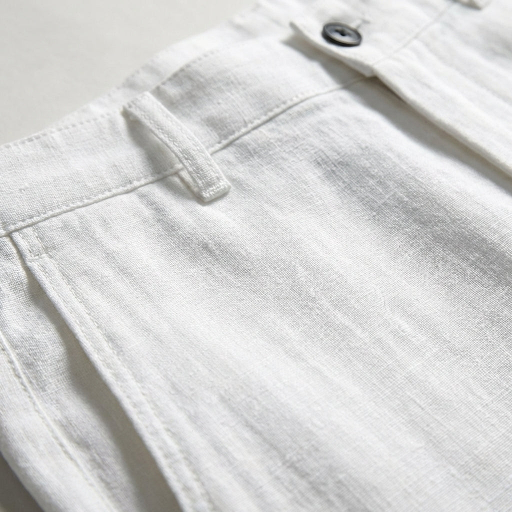 Oliver | Men’s Linen Trouser With Button Closure And Straight Leg Silhouette | Smart