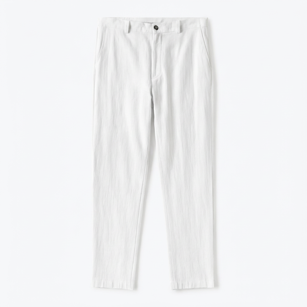 Oliver | Men’s Linen Trouser With Button Closure And Straight Leg Silhouette | Smart