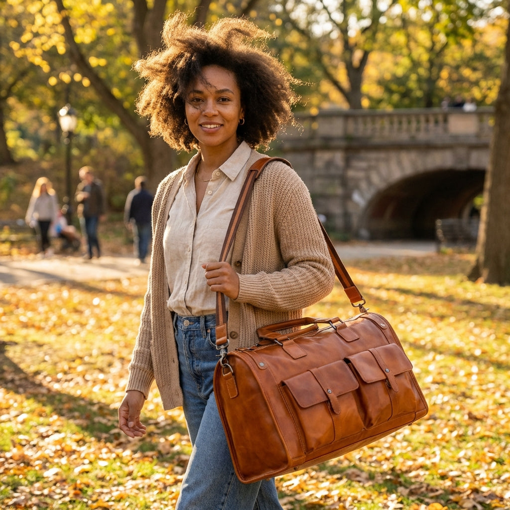 Oliver | Unisex Duffel Bag With Front Pockets And Zip Closure | Travel