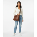 Olivia | Women's Beach Bag With Patterned Strap And Gold Hardware | Bohemian