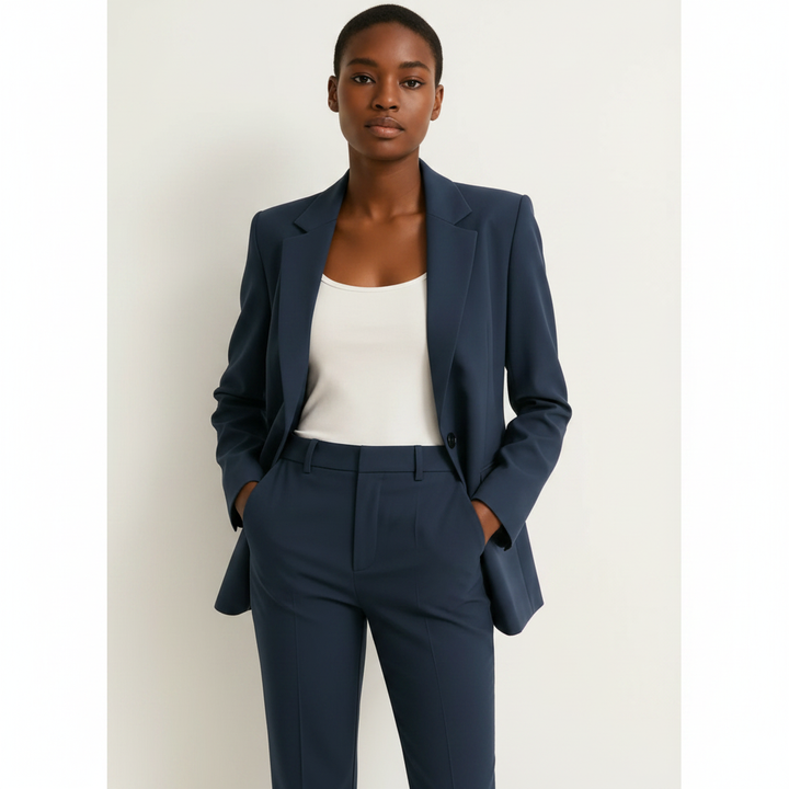 Olivia | Women's Blazer & Straight-Leg Trousers With Long Sleeve And Pockets | Elegant