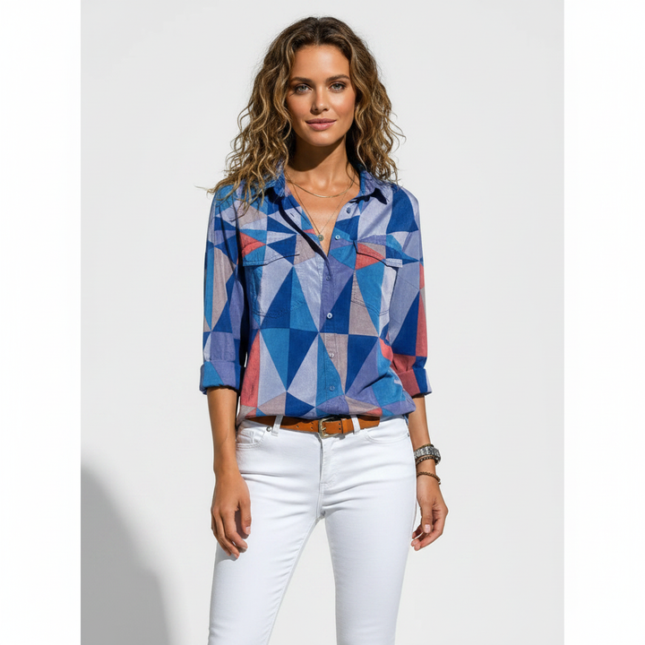 Olivia | Women's Blouse With Floral Print And Button Closure | Casual