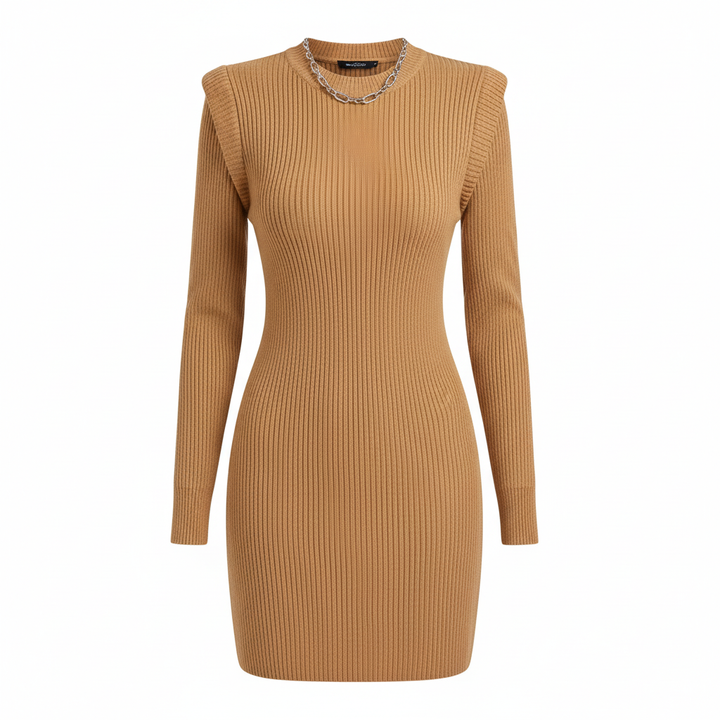 Olivia | Women's Bodycon Mini Dress With Long Sleeves And Structured Shoulders | Chic