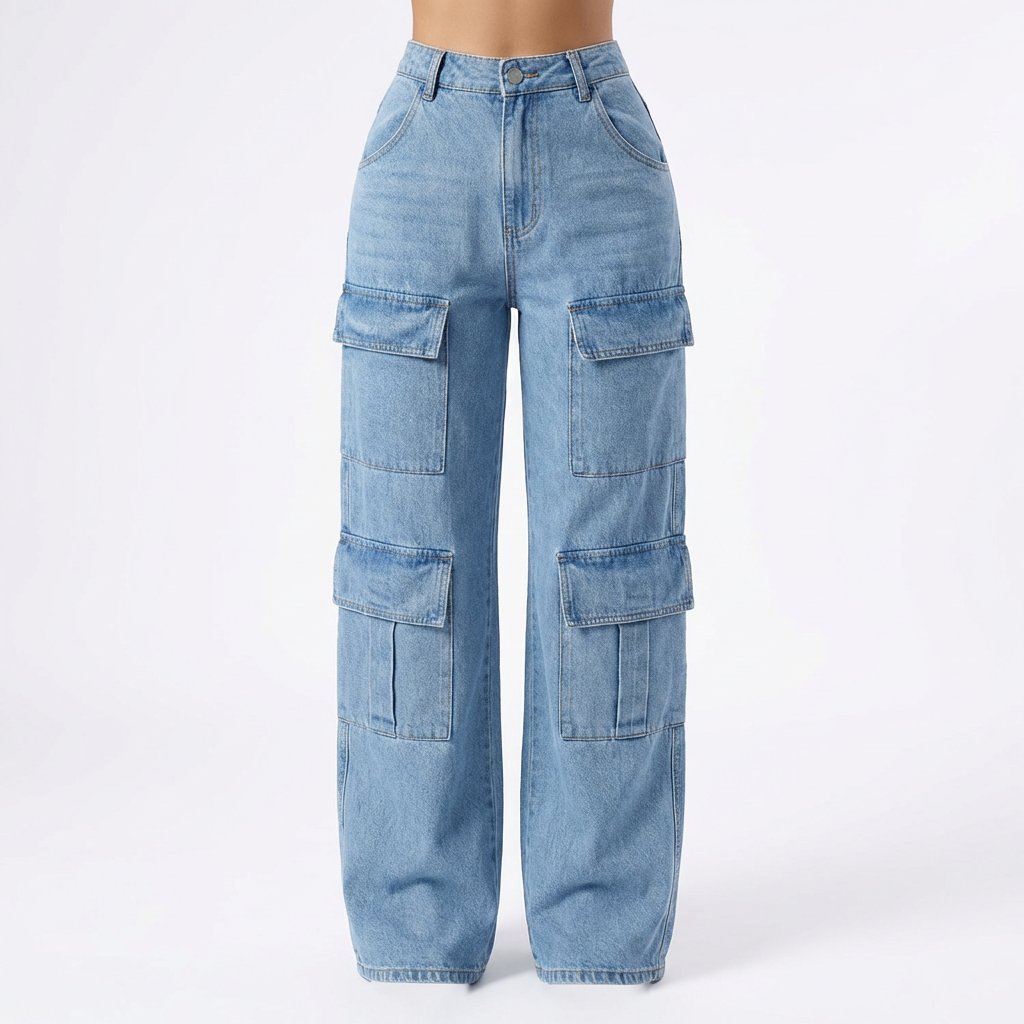 Olivia | Women’s Cargo Trouser With Multiple Cargo Pockets And Wide Leg | Street