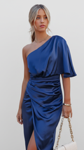 Olivia | Women's Cocktail Dress With One-Shoulder Neckline And Draped Waist | Elegant