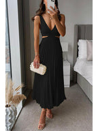 Olivia | Women's Cocktail Dress With V-Neckline And Flowing Pleats