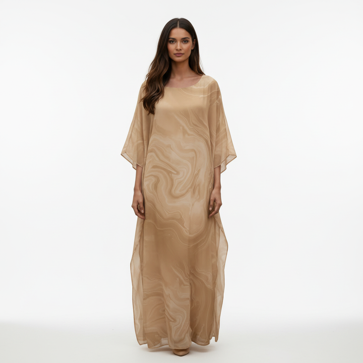 Olivia | Women's Graduation Maxi Dress With Wide Sleeves And Draped Silhouette | Elegant