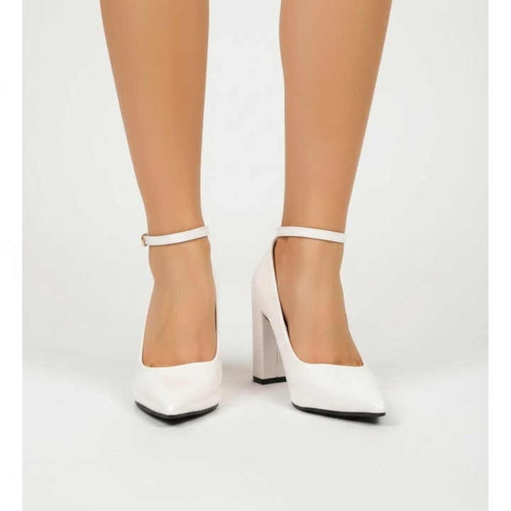 Olivia | Women's Heels With Ankle Strap And Block Heel | Elegant