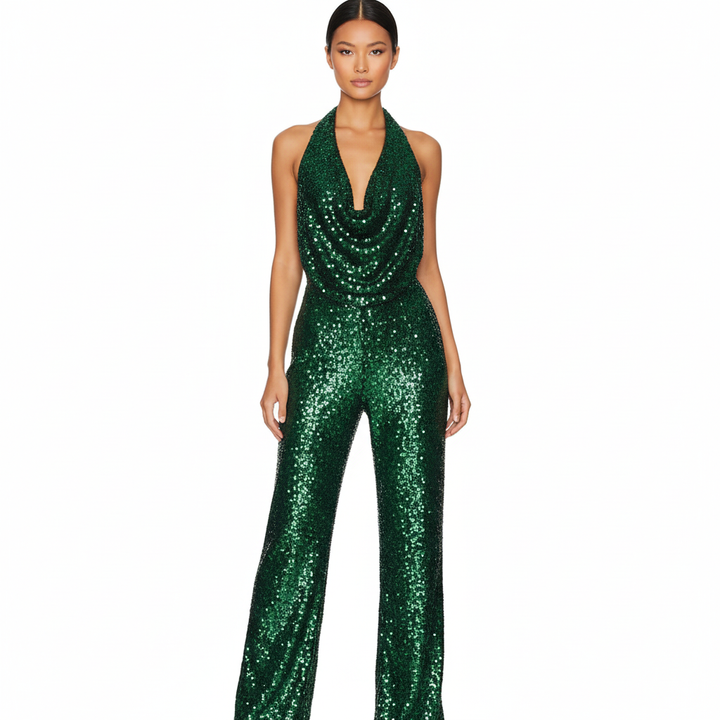 Olivia | Women's Jumpsuit With Sleeveless Design And Draped Neckline | Glamorous