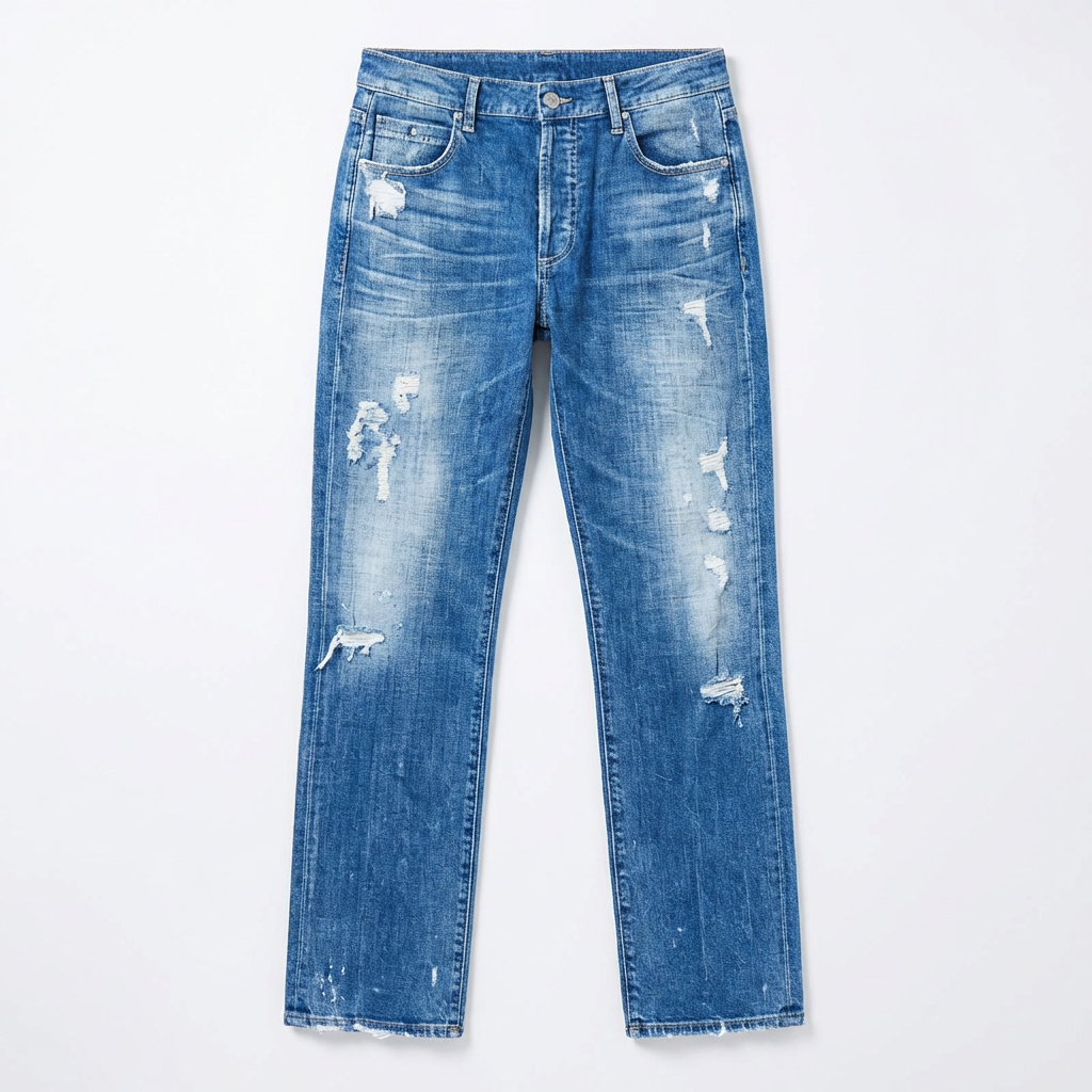 Olivia | Women’s Low Rise Jeans With Distressed Detail And Straight Leg | Y2K