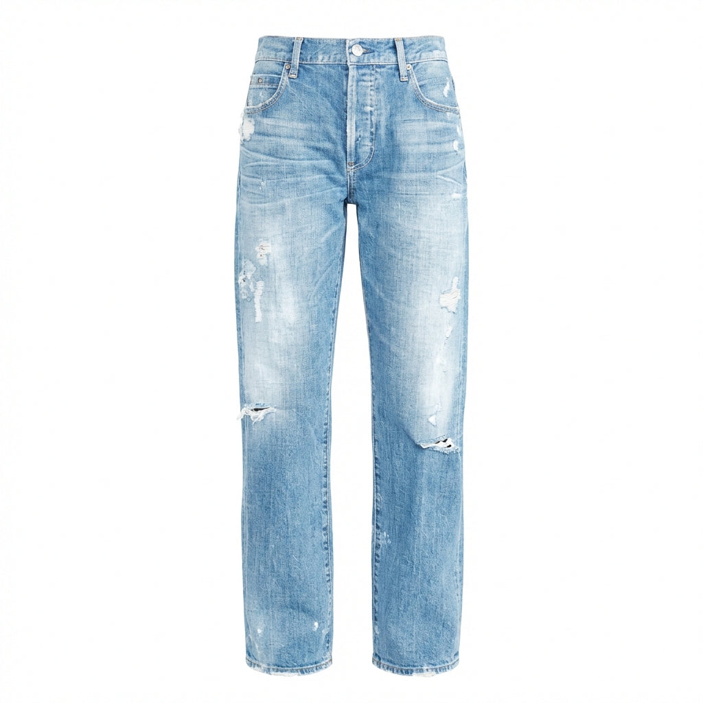 Olivia | Women’s Low Rise Jeans With Distressed Detail And Straight Leg | Y2K