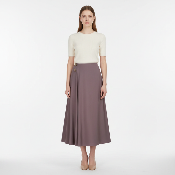 Olivia | Women's Maxi Skirt With Button Detail And Flowy Silhouette | Elegant