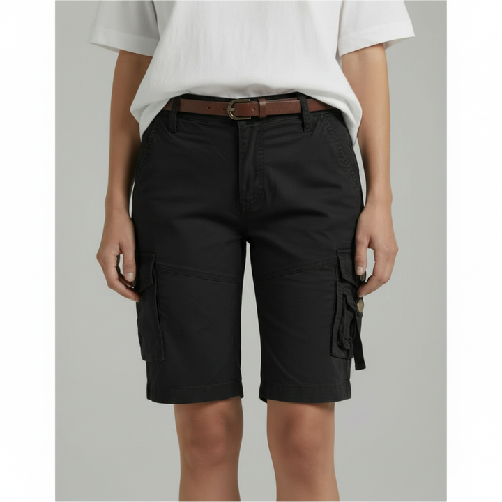 Olivia | Women's Shorts With Cargo Pockets And Belt Detail | Casual