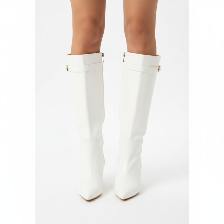 Olivia | Women's Thigh-High Boots With Block Heel And Zip Closure | Elegant