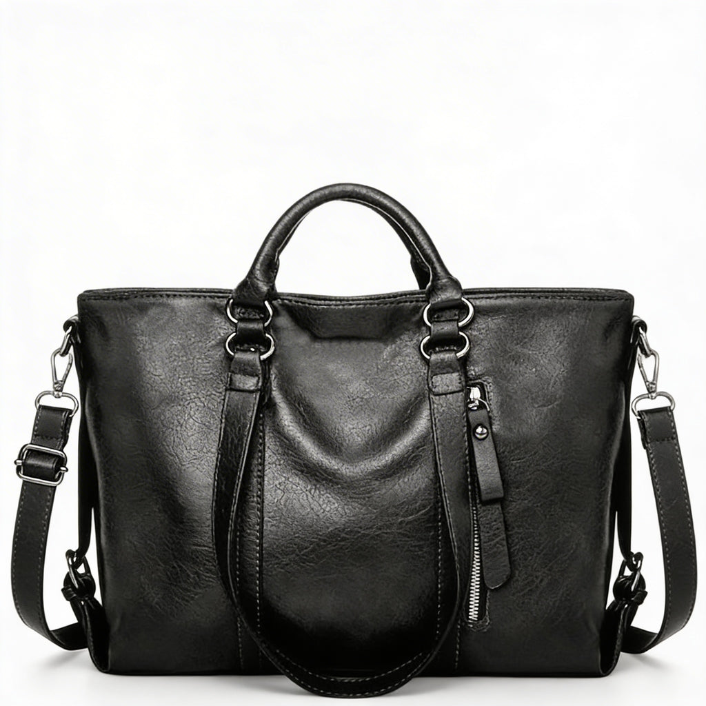 Olivia | Women’s Tote Bag With Zip Closure And Contrast Stitching | Classic