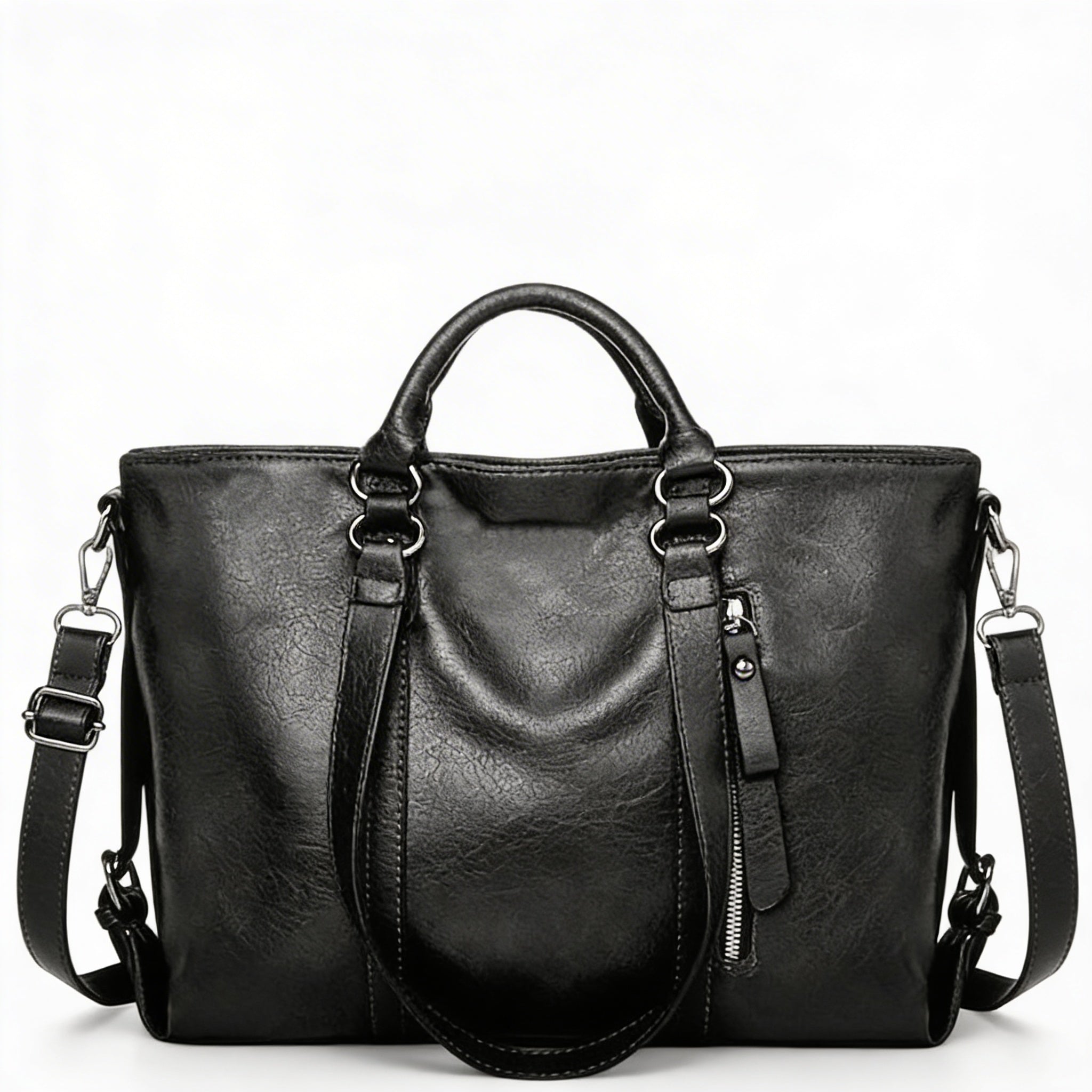 Olivia | Women’s Tote Bag With Zip Closure And Contrast Stitching | Classic