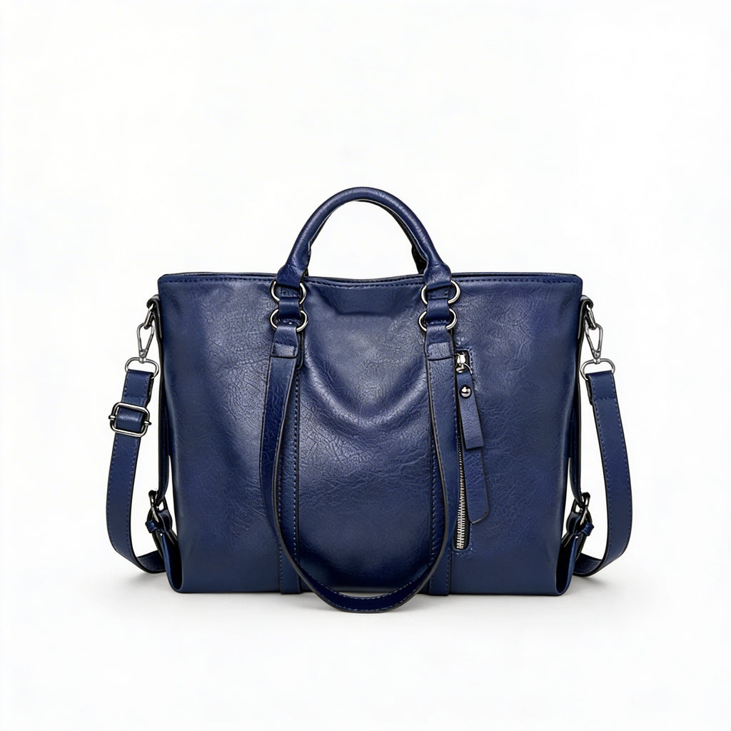 Olivia | Women’s Tote Bag With Zip Closure And Contrast Stitching | Classic