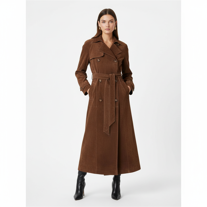 Olivia | Women's Trench Coat With Belted Waist And Double-Breasted Buttons | Classic