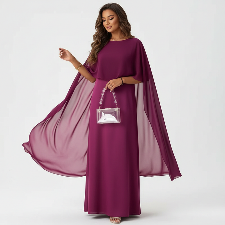 Olivia | Women's Wedding Guest Maxi Dress With Structured Bodice And Draped Skirt | Elegant