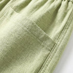 Poppy | Women’s Linen Trousers With Elastic Waistband And Patch Pockets | Casual