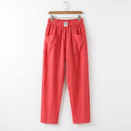 Poppy | Women’s Linen Trousers With Elastic Waistband And Patch Pockets | Casual