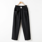 Poppy | Women’s Linen Trousers With Elastic Waistband And Patch Pockets | Casual