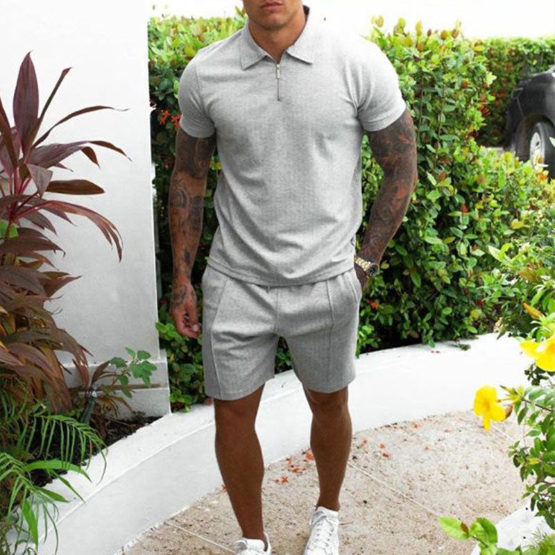 Rylan | Men's Two Piece Set With Zip Collar And Short Sleeves | Summer
