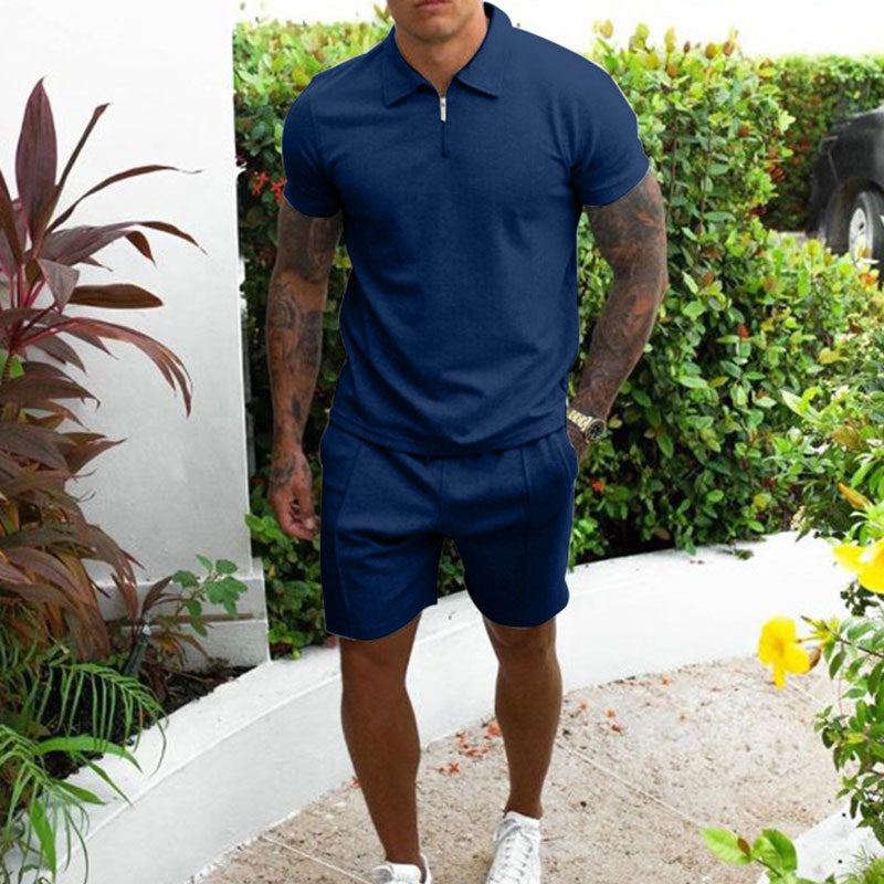 Rylan | Men's Two Piece Set With Zip Collar And Short Sleeves | Summer