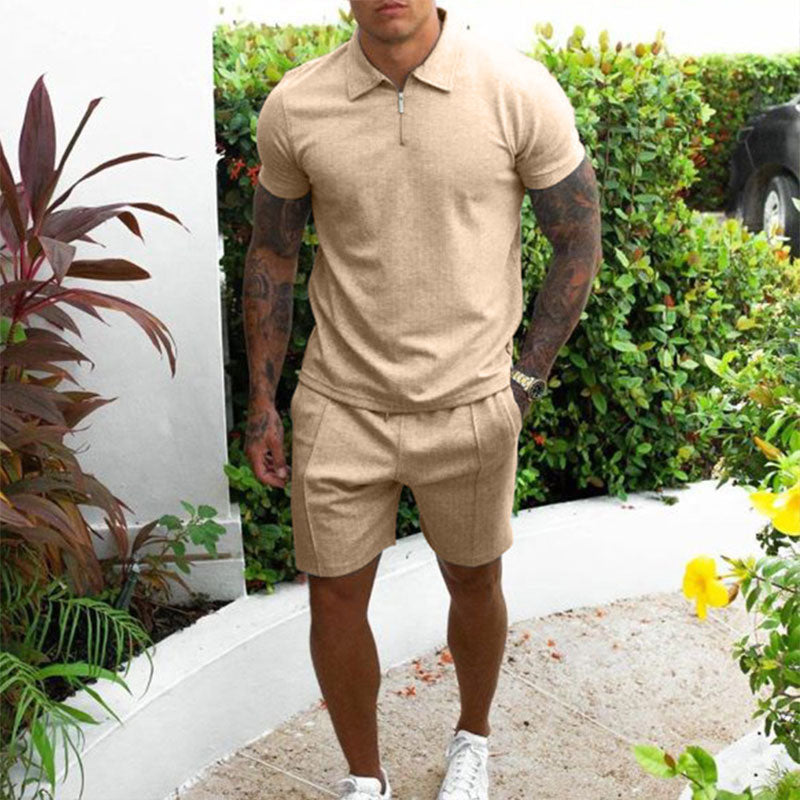 Rylan | Men's Two Piece Set With Zip Collar And Short Sleeves | Summer