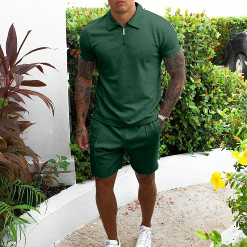 Rylan | Men's Two Piece Set With Zip Collar And Short Sleeves | Summer