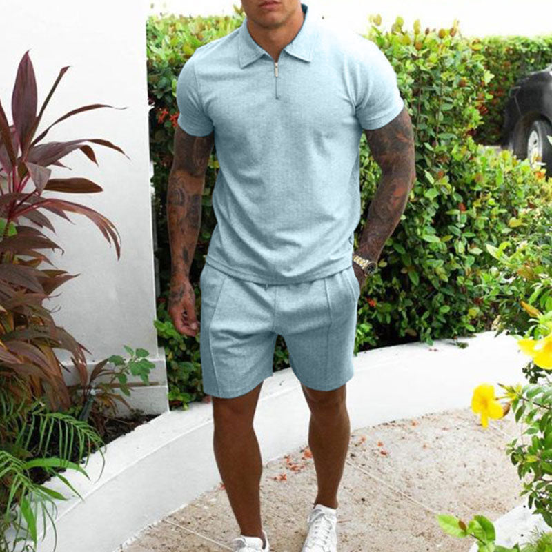 Rylan | Men's Two Piece Set With Zip Collar And Short Sleeves | Summer