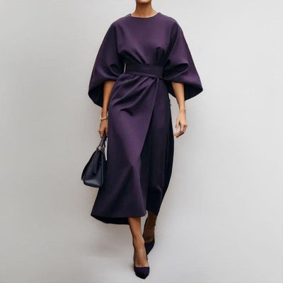 Eldra | Satin Batwing Sleeve Maxi Dress