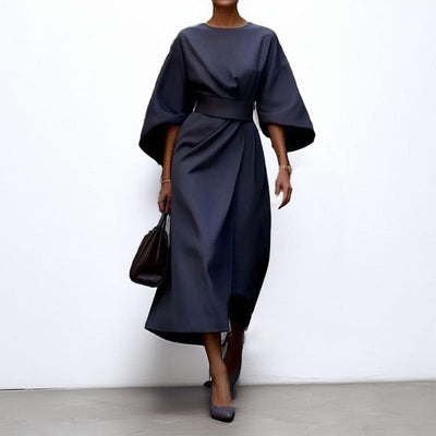 Eldra | Satin Batwing Sleeve Maxi Dress