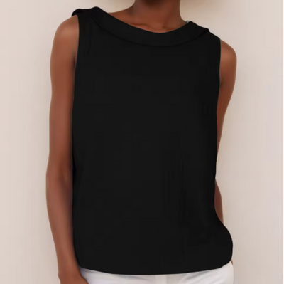 Joyce | Sleeveless Roll Collar Top